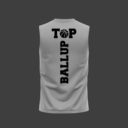 White Sleeveless Ball Up Top compression Shirt