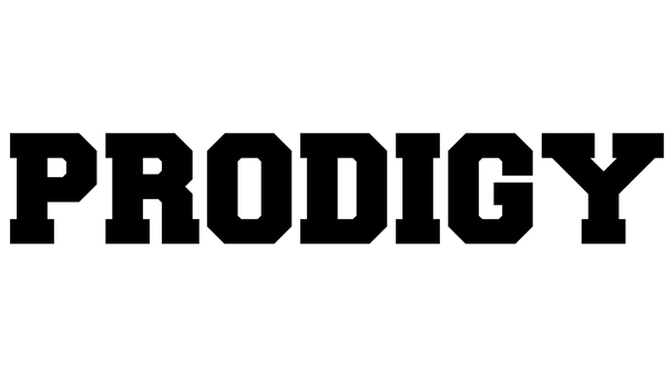 Black 'PRODIGY' text on a white background